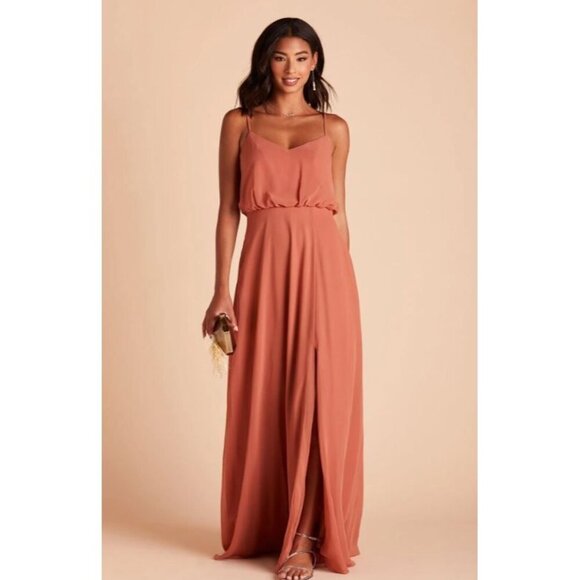 Birdy Grey Gwennie Dress Chiffon Terracotta Small NEW WITH TAGS